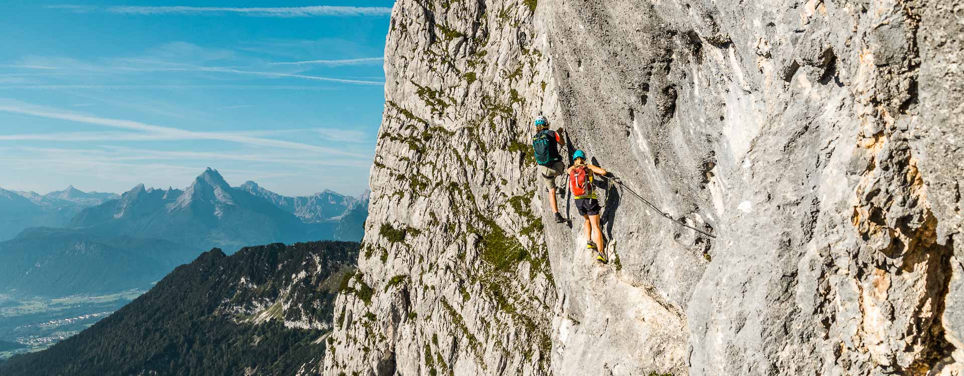 Klettersteig Fuehrung in Berchtesgaden auf den Untersberg Klettersteig Fuehrung in Berchtesgaden auf den Untersberg